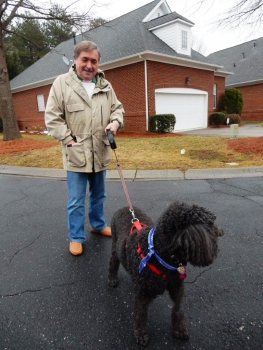 Conrad Hill with Sadie. Photo: Amber Veverka