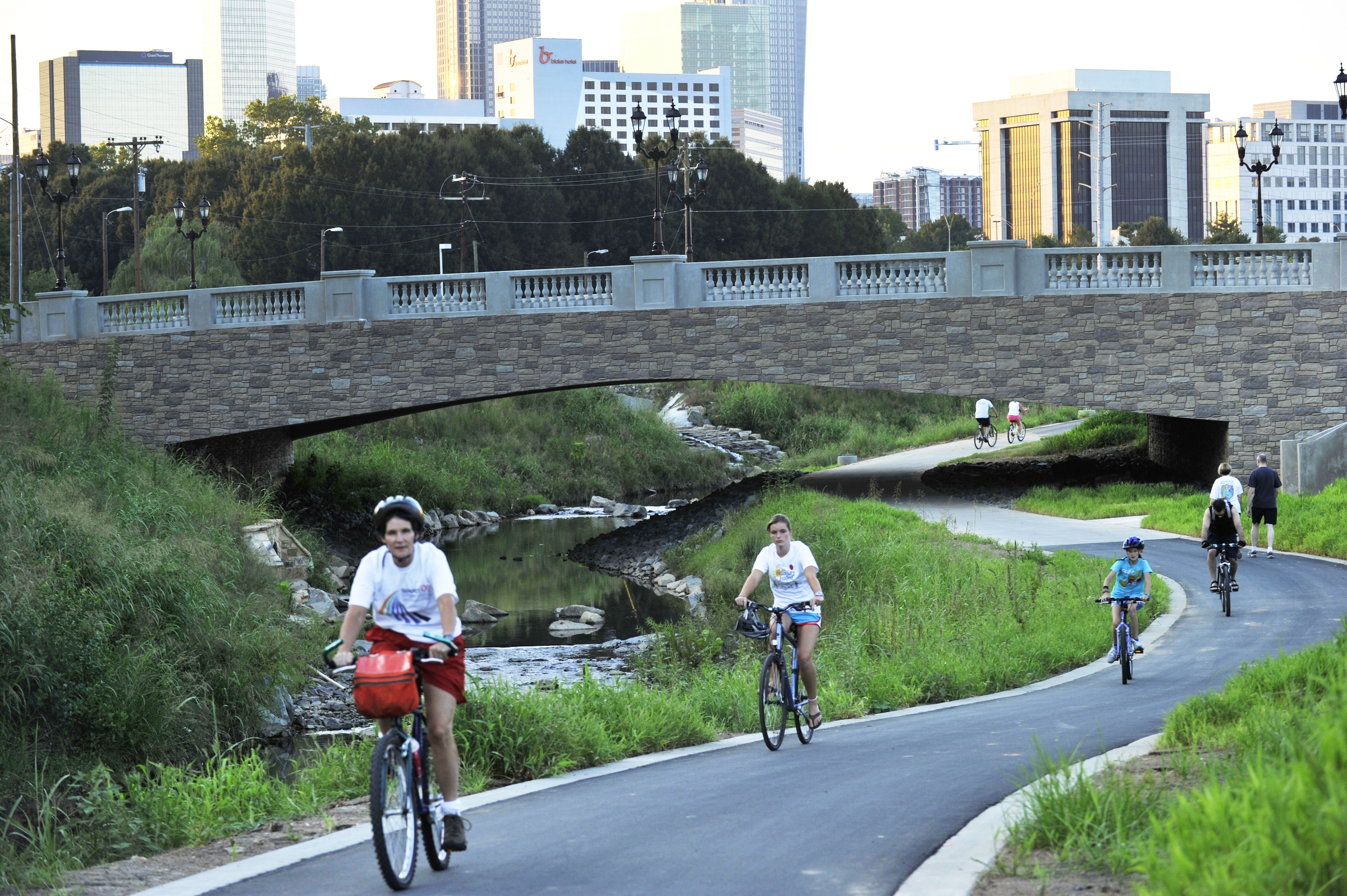 Opened in 2010, the uptown segment of the Little Sugar Creek Greenway brings people near the water. Photo: Nancy Pierce