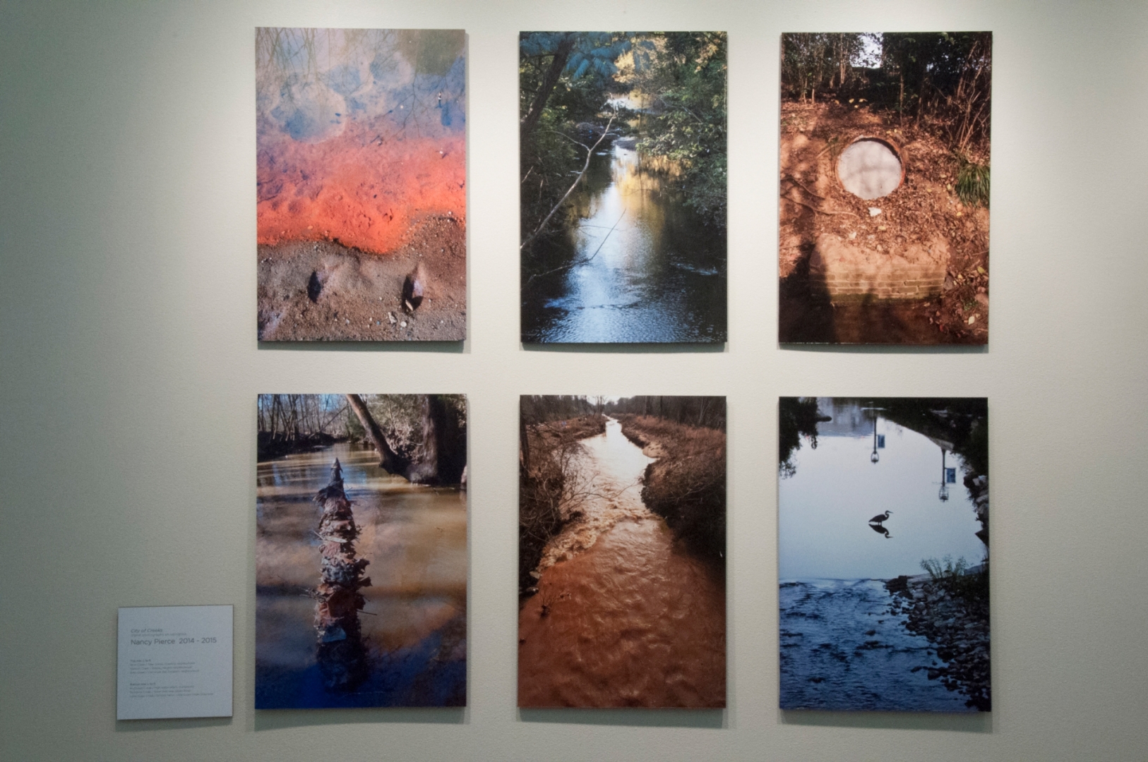 Photos of Mecklenburg creeks by Nancy Pierce at Projective Eye Gallery. Photo: College of Arts + Architecture